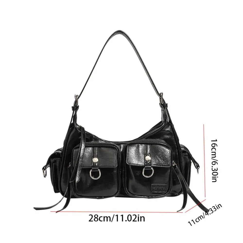Portable Y2K Retro Shoulder Bag Multi-pocket Spicy Girl Armpit Bag Fashion Handbag Vintage Underarm Bag Streetwear