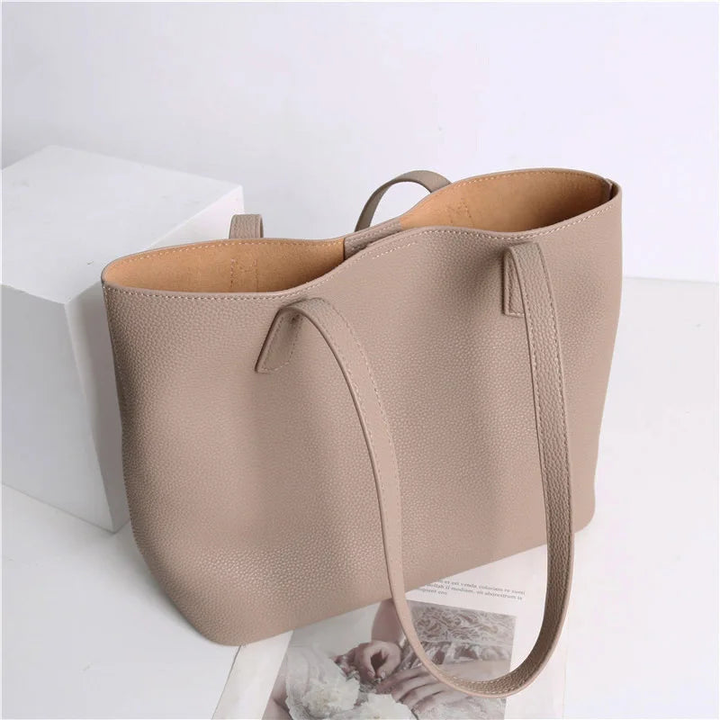 Hot Sale Classic All-match Minimalist Business Style Large Women Tote Bag A4 Laptop Cowhide Leather Female Underarm Handbag