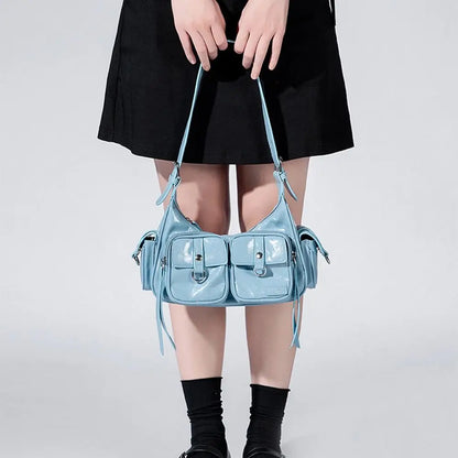 Portable Y2K Retro Shoulder Bag Multi-pocket Spicy Girl Armpit Bag Fashion Handbag Vintage Underarm Bag Streetwear