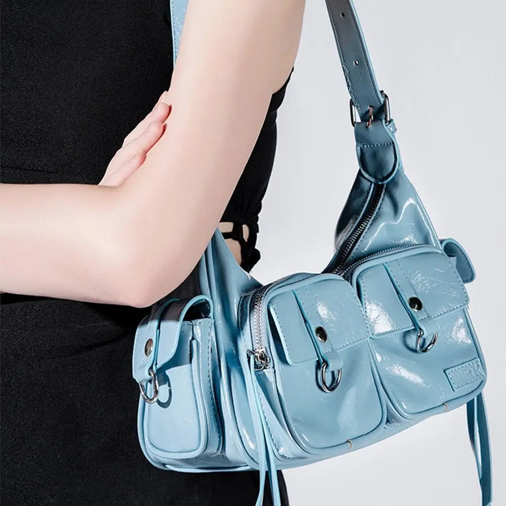 Portable Y2K Retro Shoulder Bag Multi-pocket Spicy Girl Armpit Bag Fashion Handbag Vintage Underarm Bag Streetwear
