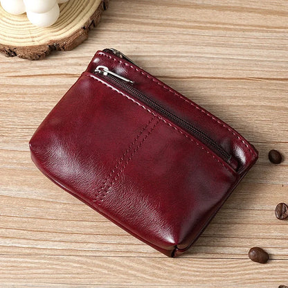 Mini Fashion Coin Purse Vintage Men Women Genuine Leather Wallet Multifunctional Female Small Coin Bag Key Pocket Wallets