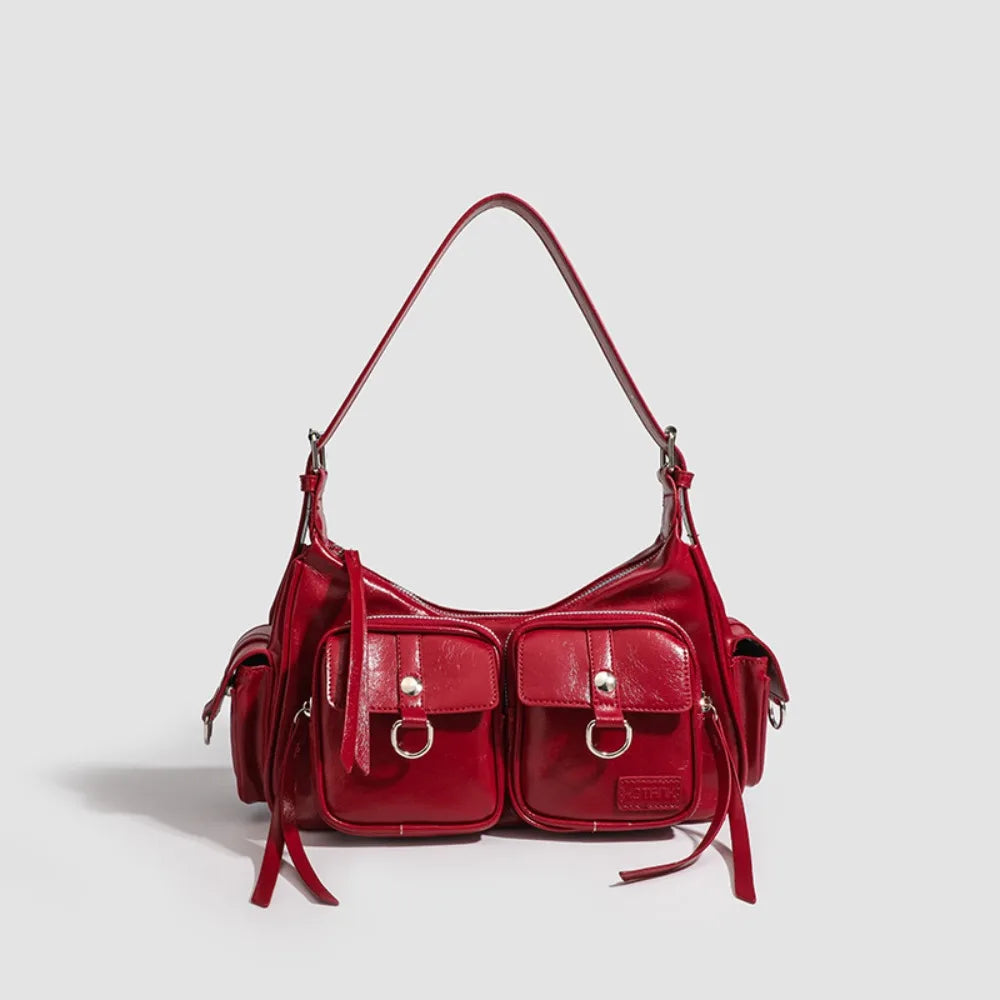 Portable Y2K Retro Shoulder Bag Multi-pocket Spicy Girl Armpit Bag Fashion Handbag Vintage Underarm Bag Streetwear