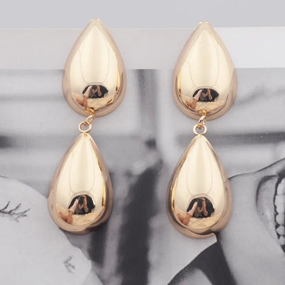 Minimalism Personality Metal Drop Earrings for Women Leaf Round Water Droplet Butterfly Twist Metal Earrings Geometry Jewelry
