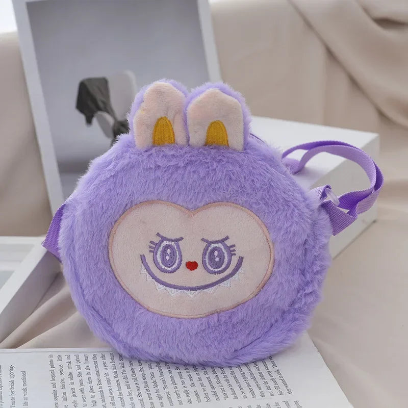 New ladies stylish slanted animals for winter furry 2024 funny cute cartoon children's Japanese single-shouldered funny bag