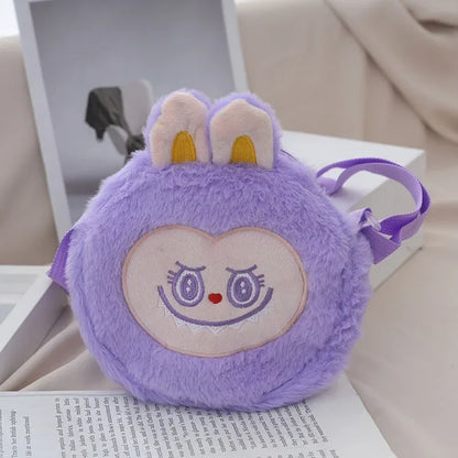 New ladies stylish slanted animals for winter furry 2024 funny cute cartoon children's Japanese single-shouldered funny bag