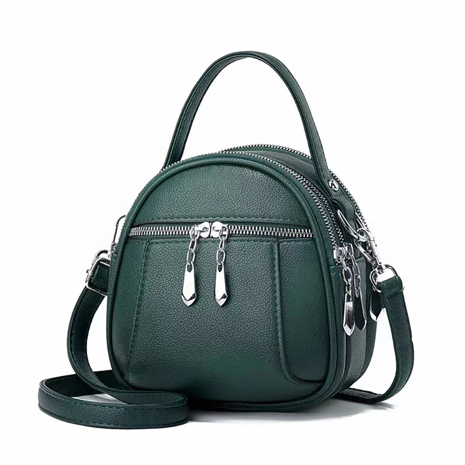 2024 New Authentic Brand Women's Shoulder Bag High Quality Soft Leather Girls Handbag Fashionable Simple Female Crossbody Bolsas