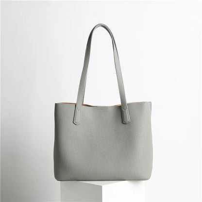 Hot Sale Classic All-match Minimalist Business Style Large Women Tote Bag A4 Laptop Cowhide Leather Female Underarm Handbag