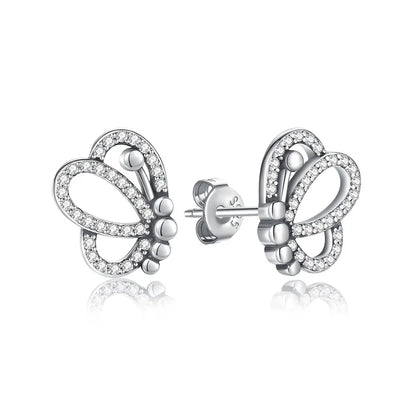 Original 925 Sterling Silver Earrings 2026 Stud Hoop Crystal Earings For Women Rose Gold Crown Heart Infinity Bee Earing Jewelry