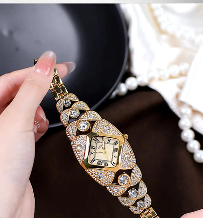 2026 New Women Watch Light Luxury Brand Diamond Inlaid Bracelet Watches Waterproof Ladies Fashion Quartz Clock Wristwatch Gift