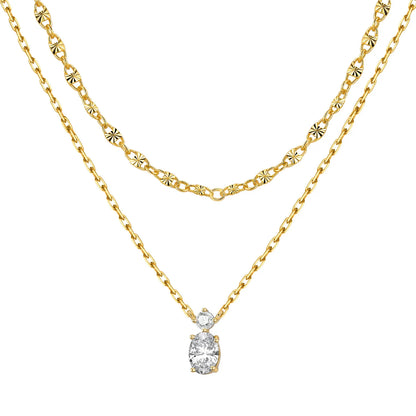 PANPOKI 925 Sterling Silver 18K Gold Heart-shaped Lock Key Necklace Pendant Necklace for Women Birthday Gifts Wedding Jewelry