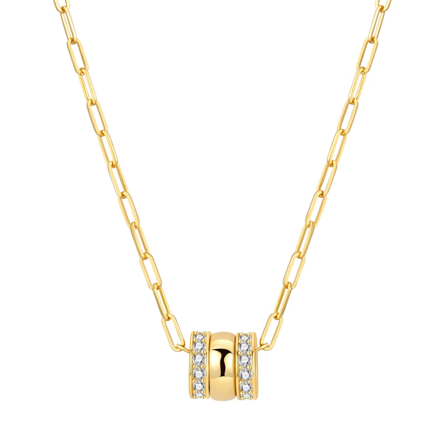 PANPOKI 925 Sterling Silver 18K Gold Heart-shaped Lock Key Necklace Pendant Necklace for Women Birthday Gifts Wedding Jewelry