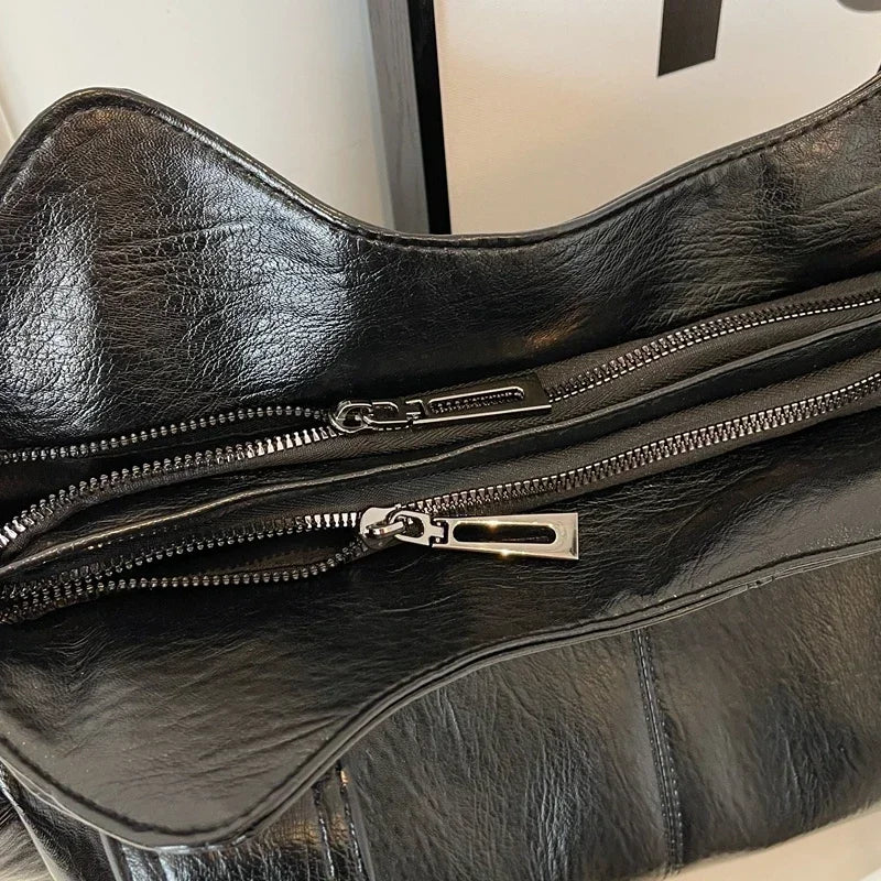Hot Selling Soft Inner Compartment Shoulder Bag 2024High Quality Contrasting Color Women's Bag Fashion Zipper Pu Women's Handbag