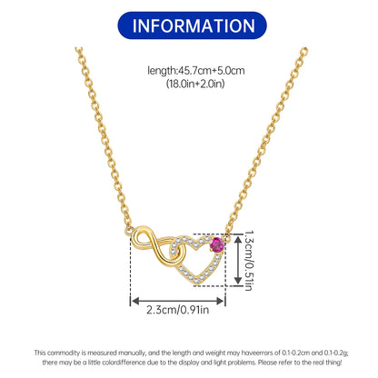 PANPOKI 925 Sterling Silver 18K Gold Heart-shaped Lock Key Necklace Pendant Necklace for Women Birthday Gifts Wedding Jewelry