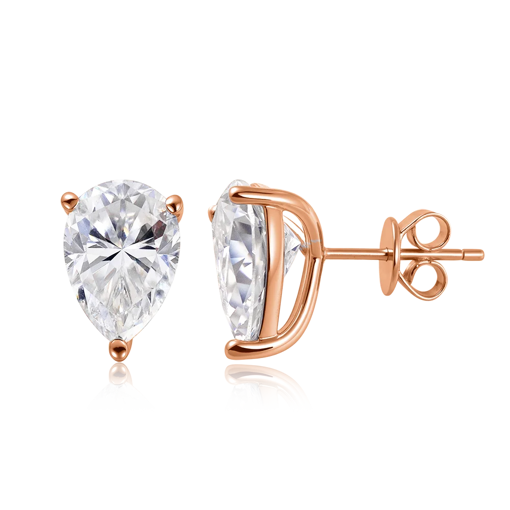 OEVAS 1-3CT Pear Cut Moissanite Necklace Earrings Set for Women S925 Sterling Silver Plated 18K Wedding Party Luxury Jewelry
