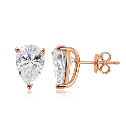 OEVAS 1-3CT Pear Cut Moissanite Necklace Earrings Set for Women S925 Sterling Silver Plated 18K Wedding Party Luxury Jewelry