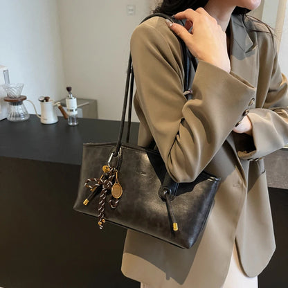 LEFTSIDE PU Leather Shoulder Bags For Women 2025 Winter Y2K Trend Female Crossbody Bag Lady Handbags And Purses Retro Tote Bag