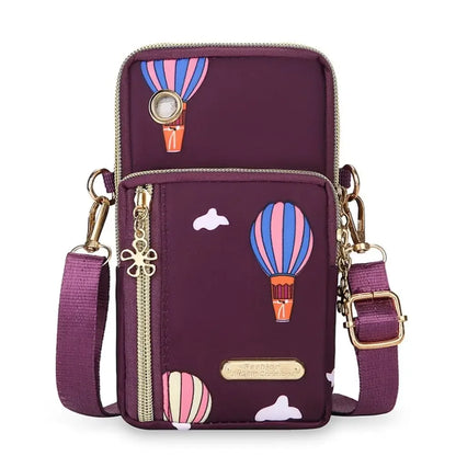 Portable Oxford Mini Phone Bag Multi-layer Zipper Travel Crossbody Bag Handbag Waterproof Sports Arm Bags