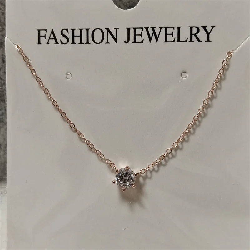 Collar de plata de ley 925 Somilia para mujer, chapado en oro rosa de 18 quilates, collar con colgante de circonita 5A, joyas finas, regalo para mamá