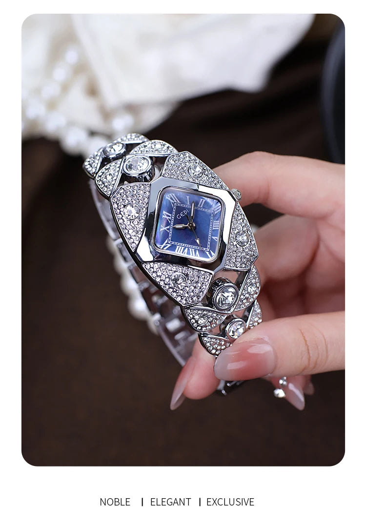 2026 New Women Watch Light Luxury Brand Diamond Inlaid Bracelet Watches Waterproof Ladies Fashion Quartz Clock Wristwatch Gift