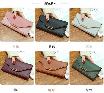 2025 New Fashion Women Wallets Leather Hasp Wallet Women's Long Design Purse Clutch Women Lady Wallet Phone Pocket Cartera Mujer