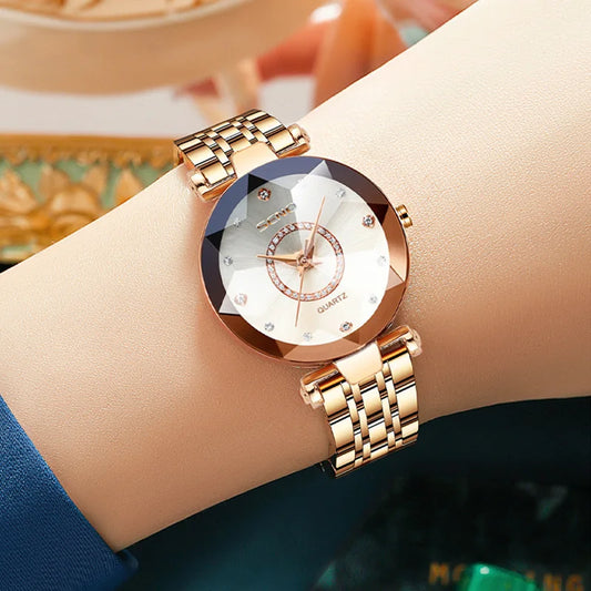 UTHAI CQ244 Waterproof Women watch Ocean Heart Diamond studded Quartz Watch Light Luxury Clock Gift,watches for woman