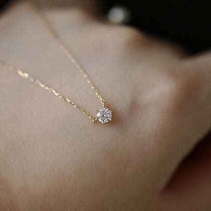 Collar de plata de ley 925 Somilia para mujer, chapado en oro rosa de 18 quilates, collar con colgante de circonita 5A, joyas finas, regalo para mamá