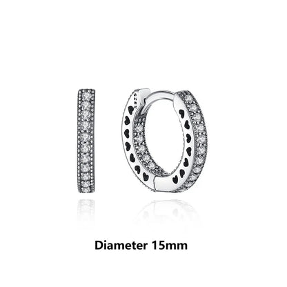 Original 925 Sterling Silver Earrings 2026 Stud Hoop Crystal Earings For Women Rose Gold Crown Heart Infinity Bee Earing Jewelry