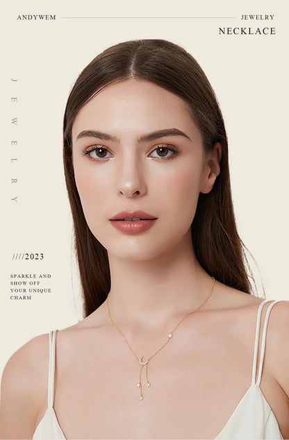 ANDYWEN Collier ras du cou ajustable en argent sterling 925 plaqué or avec pendentif cœur - Bijoux de luxe pour femme