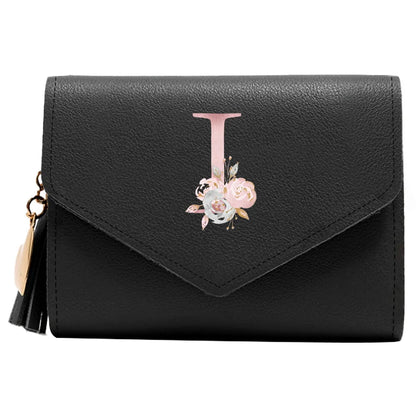 Purse Female Mini Wallet Cute Purse Pink Flower Pattern Slim Wallet RFID Blocking Credit Card Holder Coin Pocket ID Window