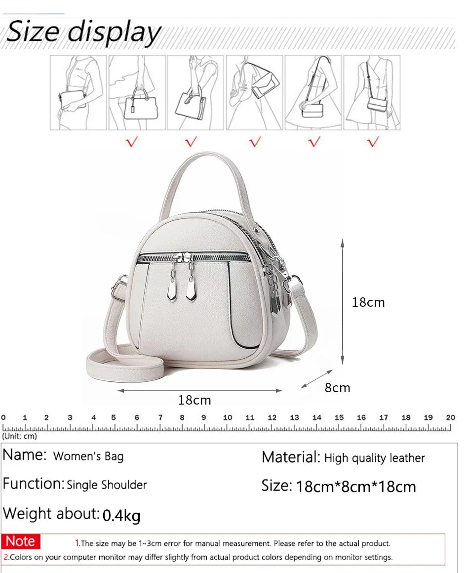 2024 New Authentic Brand Women's Shoulder Bag High Quality Soft Leather Girls Handbag Fashionable Simple Female Crossbody Bolsas