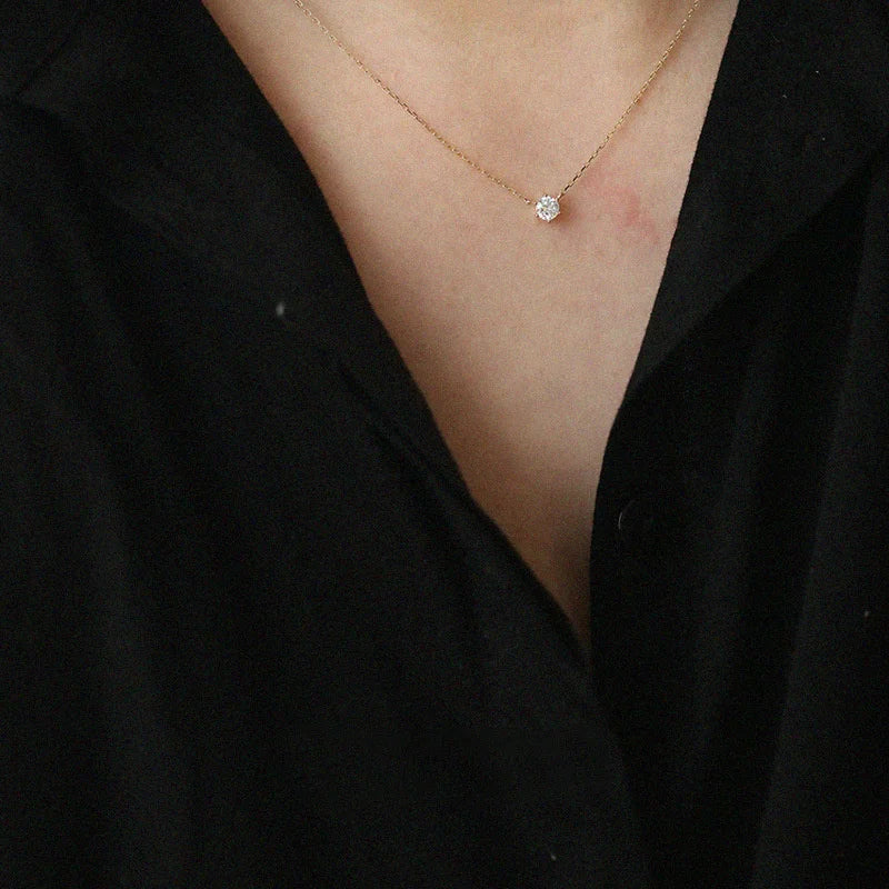 Collar de plata de ley 925 Somilia para mujer, chapado en oro rosa de 18 quilates, collar con colgante de circonita 5A, joyas finas, regalo para mamá