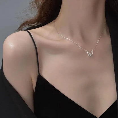 Collar con colgante de doble corazón simple para mujer, pareja, gargantilla de acero inoxidable, cadena de color dorado, joyería de regalo para fiesta de bodas y amigos