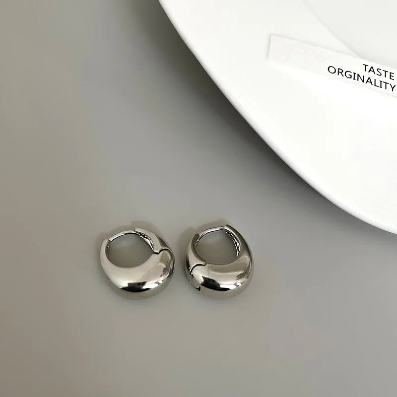 Luxury Full of Zircon Shiny Geometric Square Hoop Earrings for Women Temperament Gold Color Stainless Steel Korea Jewelry Gift