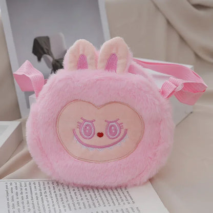 New ladies stylish slanted animals for winter furry 2024 funny cute cartoon children's Japanese single-shouldered funny bag