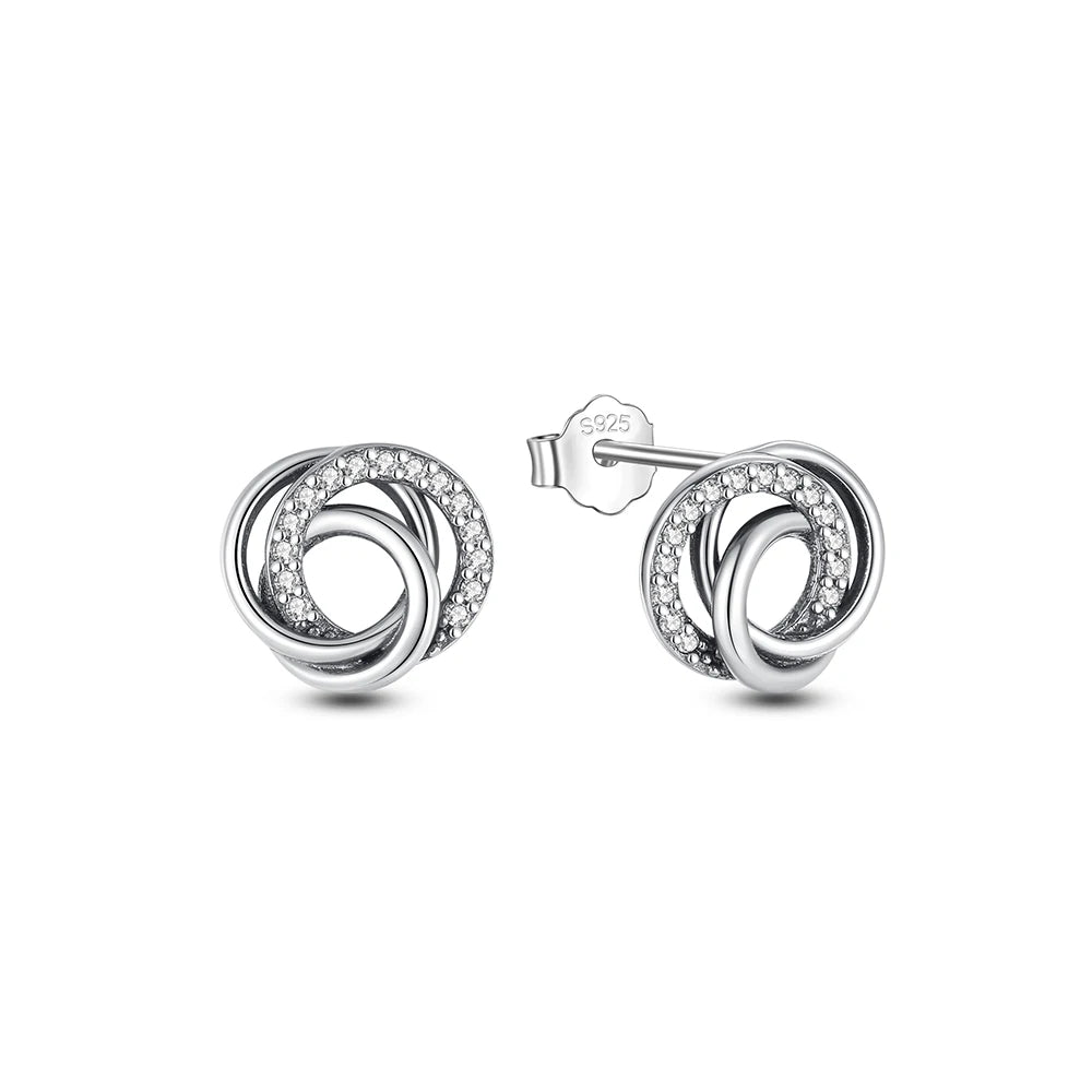 Original 925 Sterling Silver Earrings 2026 Stud Hoop Crystal Earings For Women Rose Gold Crown Heart Infinity Bee Earing Jewelry