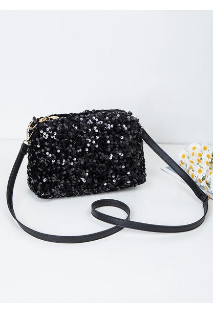 Colorful Sequins Crossbody Bag Simple INS Solid Color Sequins Shoulder Bag Underarm Bag Phone Purse Evening Clutch Bags Handbag