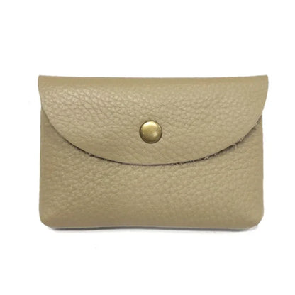 Top Layer Cowhide Fashion Buckle Money Wallet Card Holder Mini Portable Lychee Pattern Business Wallet for Men Women Coin Bag