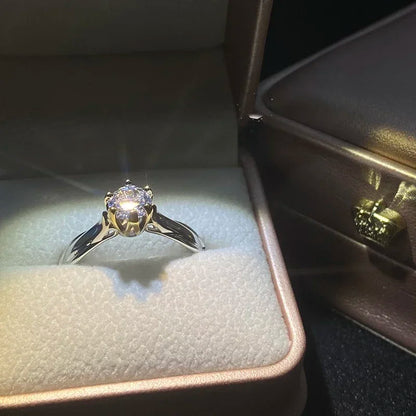 Certified Moissanite Ring for Women 925 Sterling Silver 18K Gold Plated Wedding Engagement Jewelry Anniversary Gift