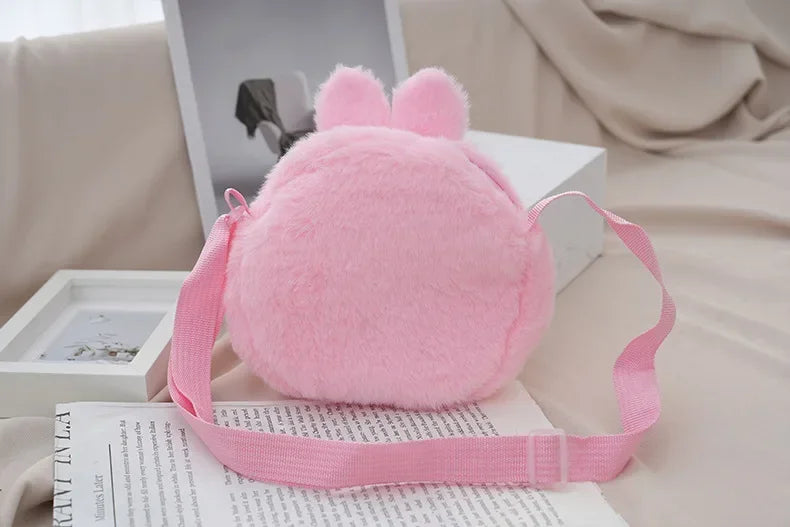 New ladies stylish slanted animals for winter furry 2024 funny cute cartoon children's Japanese single-shouldered funny bag