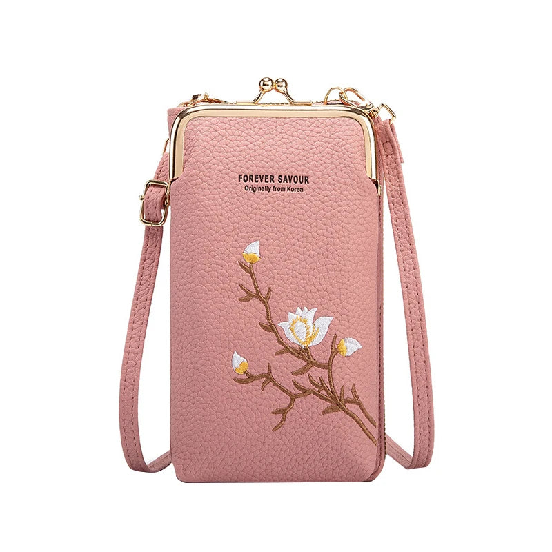 Women Sling Cross-Body Wallet With Mobile Cell Phone Holder, Crossbody Phone Purses For Women, Mini Cross Body Bag