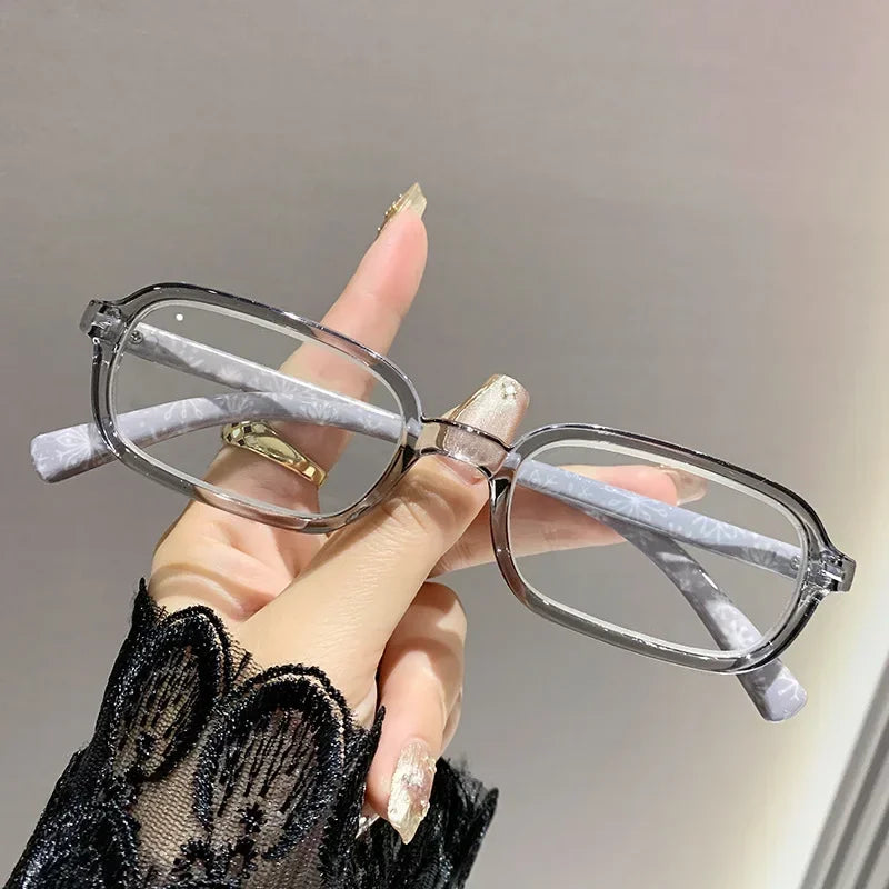 Luxury Women Printed Presbyopia Glasses Fashion Square Small Frame Reading Glasses Ultra Light Anti-blue Light Farsightedness