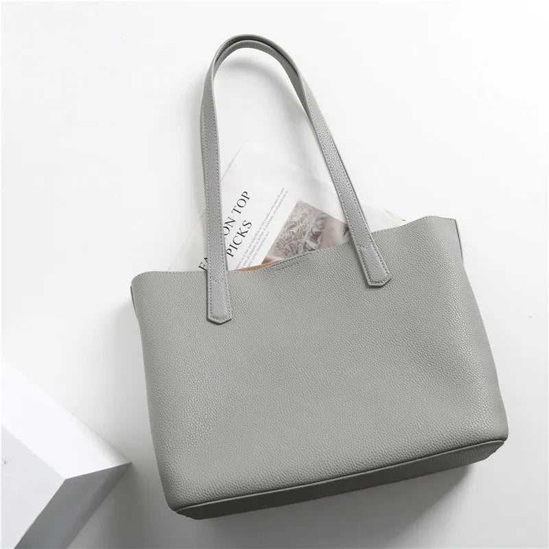 Hot Sale Classic All-match Minimalist Business Style Large Women Tote Bag A4 Laptop Cowhide Leather Female Underarm Handbag