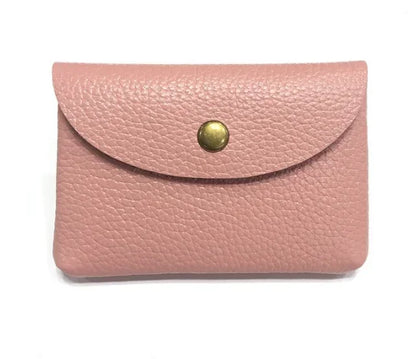 Top Layer Cowhide Fashion Buckle Money Wallet Card Holder Mini Portable Lychee Pattern Business Wallet for Men Women Coin Bag