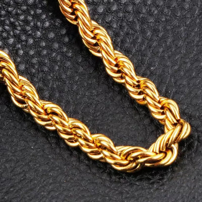 Vente en gros Collier chaîne corde Noble 45-60cm 18 carats 4mm pour femme homme Mode mariage Cadeau bijoux 18-24 pouces