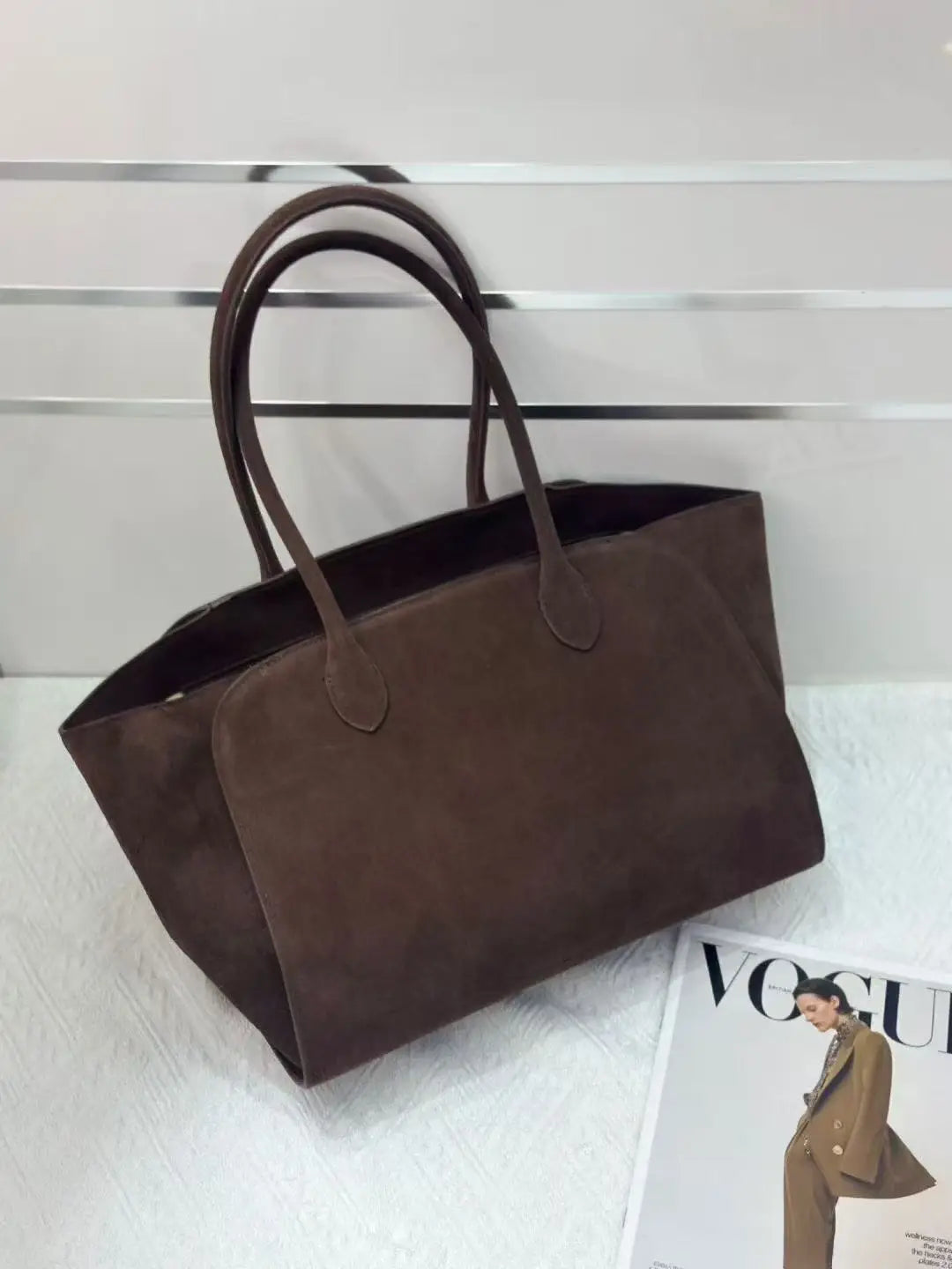 Tote Bag High Quality Genuine Leather Large Capacity Marlo 17/14 Shoulder Bag Handbag Soft Cowhide Casual Suede Women's Bag