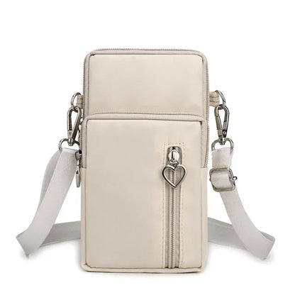 Waterproof Mobile Phone Bag Women's Mini Oxford Crossbody Bag Daily Multi-layer Zipper Purse Casual Outdoor Travel Nylon Bag