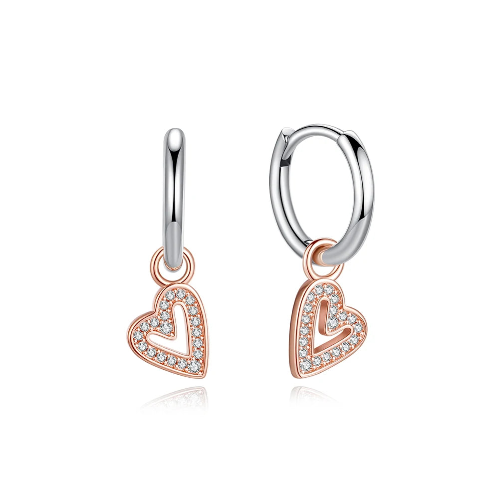 Original 925 Sterling Silver Earrings 2026 Stud Hoop Crystal Earings For Women Rose Gold Crown Heart Infinity Bee Earing Jewelry