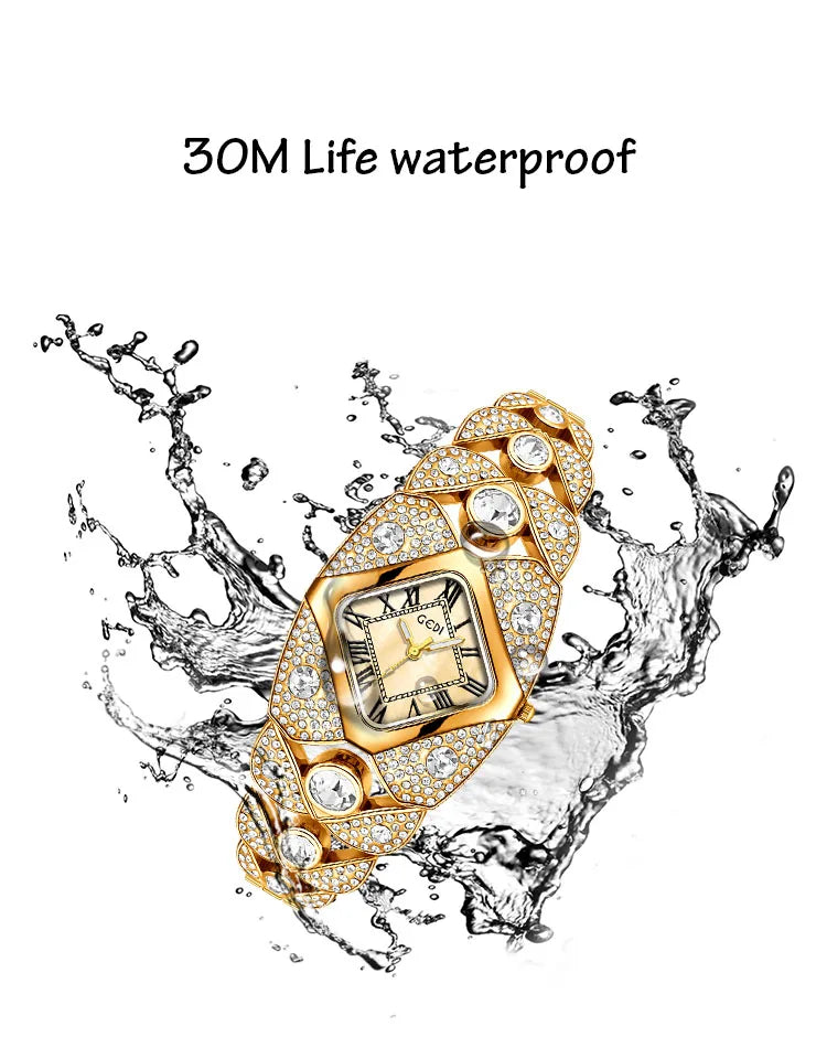 2026 New Women Watch Light Luxury Brand Diamond Inlaid Bracelet Watches Waterproof Ladies Fashion Quartz Clock Wristwatch Gift