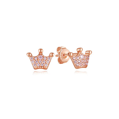 Original 925 Sterling Silver Earrings 2026 Stud Hoop Crystal Earings For Women Rose Gold Crown Heart Infinity Bee Earing Jewelry
