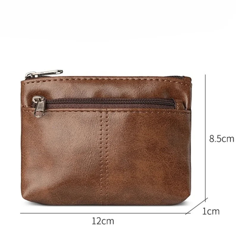 Mini Fashion Coin Purse Vintage Men Women Genuine Leather Wallet Multifunctional Female Small Coin Bag Key Pocket Wallets